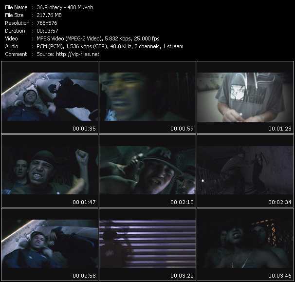Profecy video ”400 Ml” from dvd ”Clap. L'indispensable Des Clips De Rap Francais Indes Vol.1”