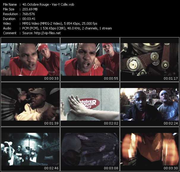 Octobre Rouge video ”Vas-Y Colle” from dvd ”Clap. L'indispensable Des Clips De Rap Francais Indes Vol.1”