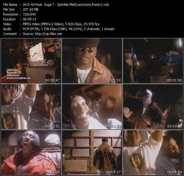 E-40 Feat. Suga T video ”Sprinkle Me (Krazytoons Remix)” from dvd ”Krazytoons Remix VJ Tools Old School Classic Edition Vol.3”
