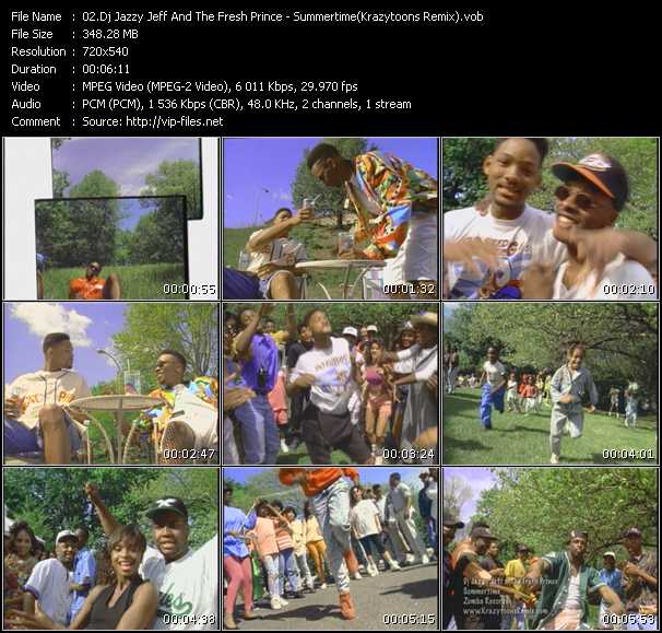 Dj Jazzy Jeff And The Fresh Prince video ”Summertime (Krazytoons Remix)” from dvd ”Krazytoons Remix VJ Tools Old School Classic Edition Vol.4”