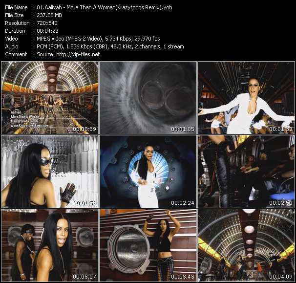 Aaliyah video ”More Than A Woman (Krazytoons Remix)” from dvd ”Krazytoons Remix VJ Tools Old School Classic Edition Vol.5”