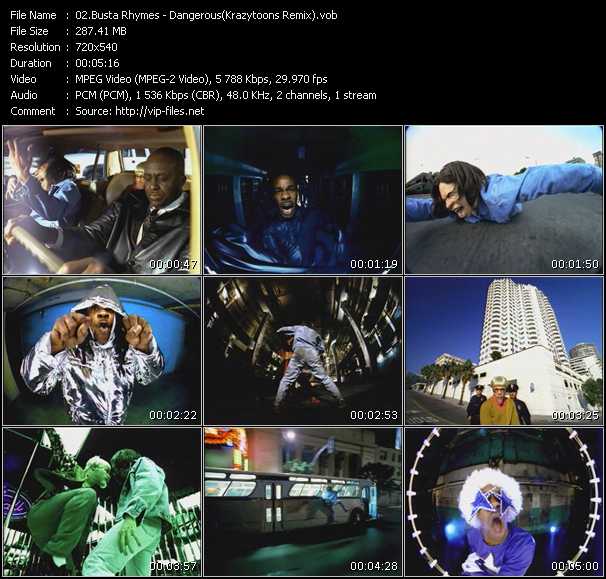 Busta Rhymes video ”Dangerous (Krazytoons Remix)” from dvd ”Krazytoons Remix VJ Tools Old School Classic Edition Vol.5”