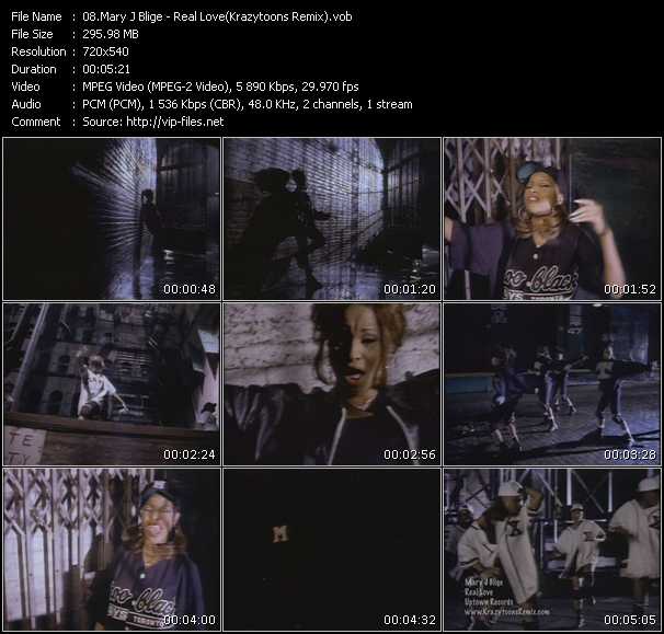 Mary J. Blige video ”Real Love (Krazytoons Remix)” from dvd ”Krazytoons Remix VJ Tools Old School Classic Edition Vol.5”