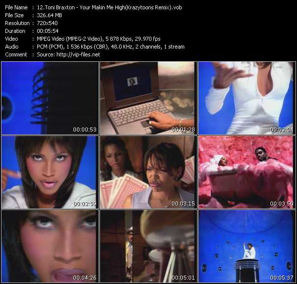 Toni Braxton video ”Your Makin Me High (Krazytoons Remix)” from dvd ”Krazytoons Remix VJ Tools Old School Classic Edition Vol.5”