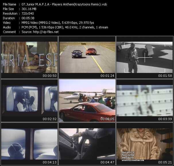 Junior M.A.F.I.A. video ”Players Anthem (Krazytoons Remix)” from dvd ”Krazytoons Remix VJ Tools Old School Classic Edition Vol.7”