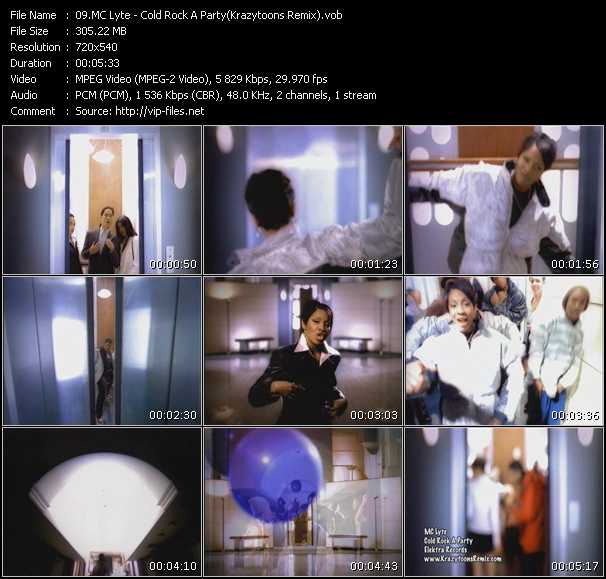 Mc Lyte video ”Cold Rock A Party (Krazytoons Remix)” from dvd ”Krazytoons Remix VJ Tools Old School Classic Edition Vol.7”