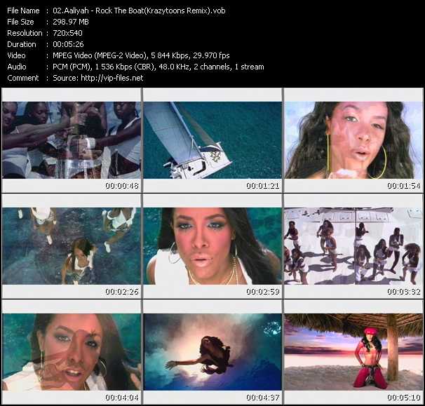 Aaliyah video ”Rock The Boat (Krazytoons Remix)” from dvd ”Krazytoons Remix VJ Tools Old School Classic Edition Vol.8”