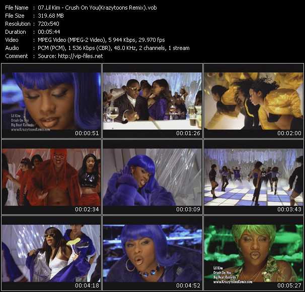 Lil' Kim video ”Crush On You (Krazytoons Remix)” from dvd ”Krazytoons Remix VJ Tools Old School Classic Edition Vol.8”