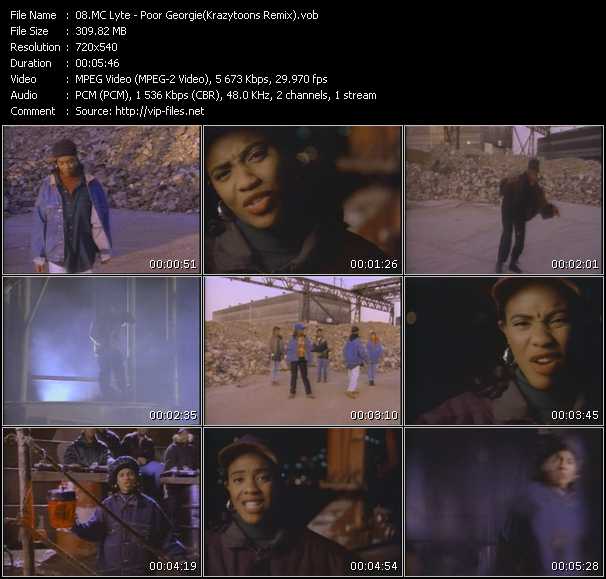 Mc Lyte video ”Poor Georgie (Krazytoons Remix)” from dvd ”Krazytoons Remix VJ Tools Old School Classic Edition Vol.9”