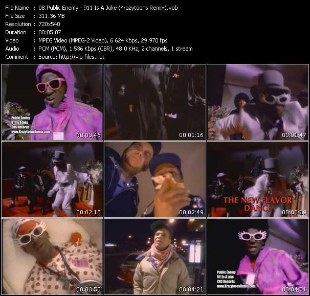 Public Enemy video ”911 Is A Joke (Krazytoons Remix)” from dvd ”Krazytoons Remix VJ Tools Old School Classic Edition Vol.13”