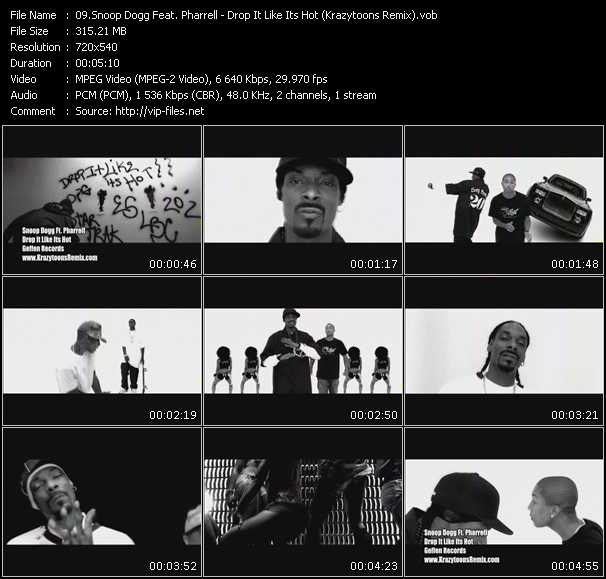 Snoop Dogg Feat. Pharrell Williams video ”Drop It Like It's Hot (Krazytoons Remix)” from dvd ”Krazytoons Remix VJ Tools Old School Classic Edition Vol.14”