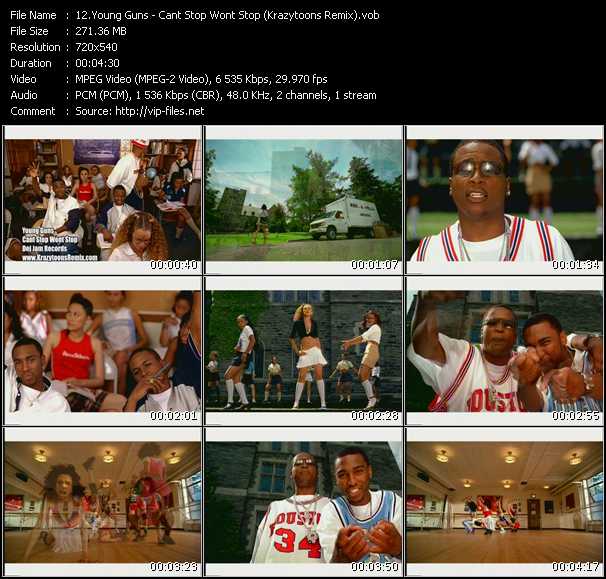 Young Guns video ”Can't Stop, Won't Stop (Krazytoons Remix)” from dvd ”Krazytoons Remix VJ Tools Old School Classic Edition Vol.14”