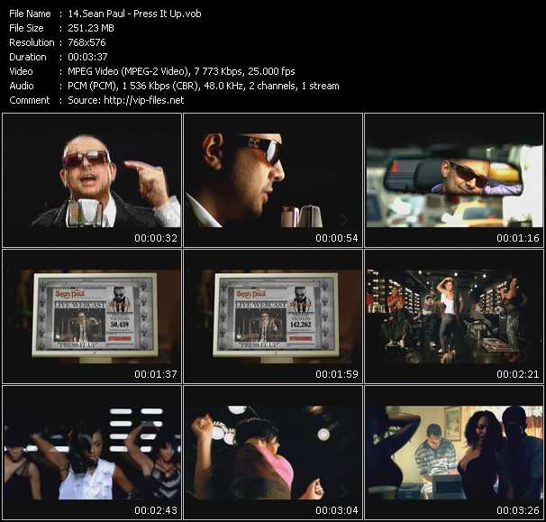 Sean Paul video ”Press It Up” from dvd ”MixMash Pop November 2009”