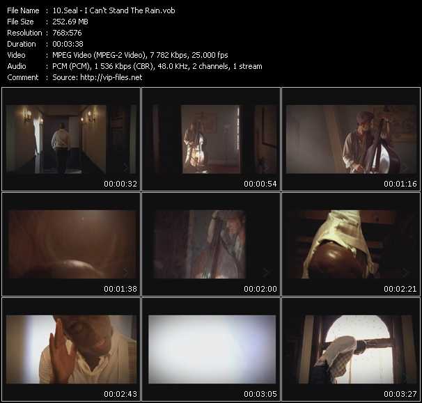 Seal video ”I Can't Stand The Rain” from dvd ”MixMash Urban February 2010”
