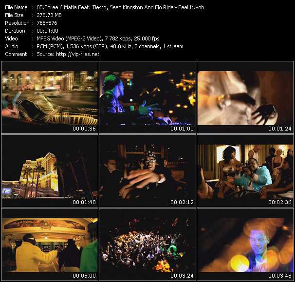 Three 6 Mafia Feat. Tiesto, Sean Kingston And Flo Rida video ”Feel It” from dvd ”MixMash Urban March 2010”