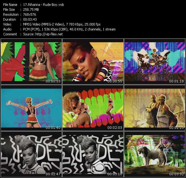 Rihanna video ”Rude Boy” from dvd ”MixMash Urban March 2010”