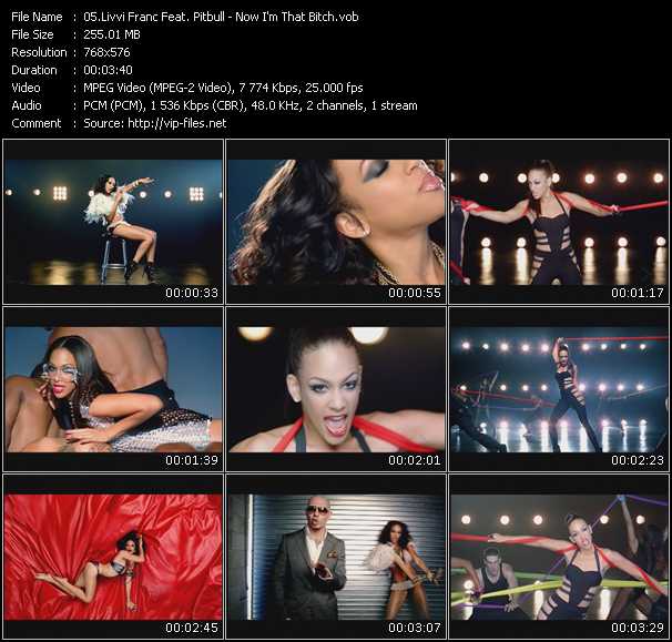 Livvi Franc Feat. Pitbull video ”Now I'm That Bitch” from dvd ”MixMash Urban October 2009”