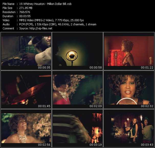 Whitney Houston video ”Million Dollar Bill” from dvd ”MixMash Urban October 2009”