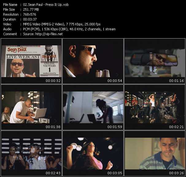 Sean Paul video ”Press It Up” from dvd ”MixMash Urban November 2009”