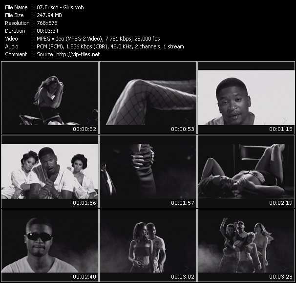 Frisco video ”Girls” from dvd ”MixMash Urban December 2009”