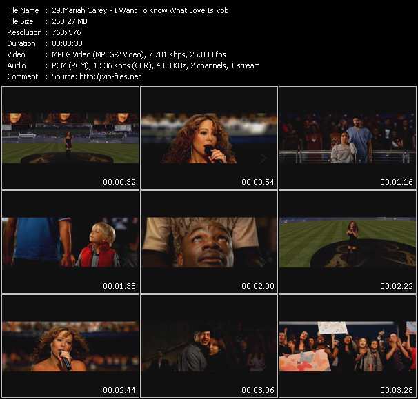 Mariah Carey video ”I Want To Know What Love Is” from dvd ”MixMash Urban December 2009”