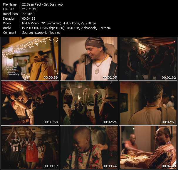 Sean Paul video ”Get Busy” from dvd ”Hot Video Classics Best Of 2003 Vol.3”