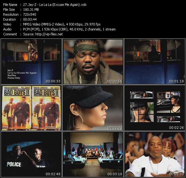 Jay-Z video ”La La La (Excuse Me Again)” from dvd ”Hot Video Classics Best Of 2003 Vol.3”