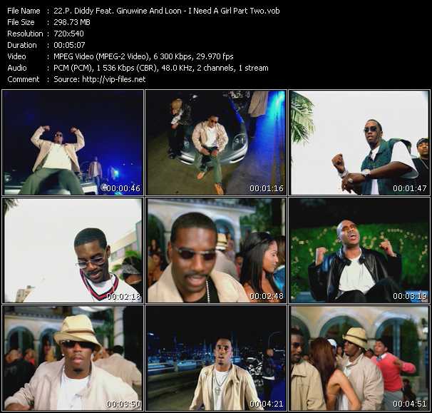 P. Diddy (Puff Daddy) And Ginuwine Feat. Loon video ”I Need A Girl, Part 2” from dvd ”Canada Hot Video July 2002”