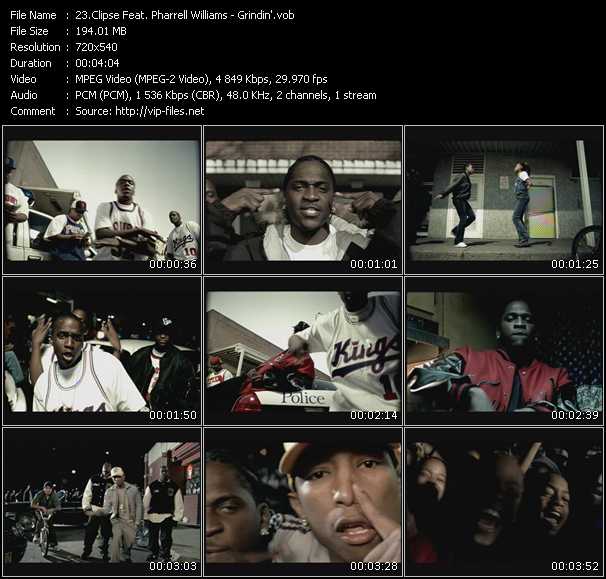 Clipse Feat. Pharrell Williams video ”Grindin'” from dvd ”Canada Hot Video July 2002”