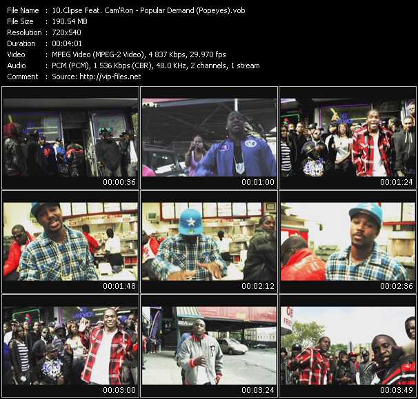 Clipse Feat. Cam'ron video ”Popular Demand (Popeyes)” from dvd ”Express Video January 2010 Week 1”