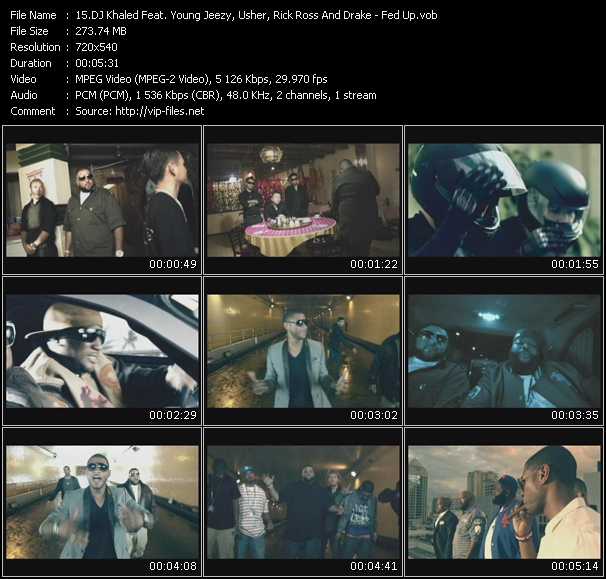 Dj Khaled Feat. Young Jeezy, Usher, Rick Ross And Drake video ”Fed Up” from dvd ”Express Video January 2010 Week 3”