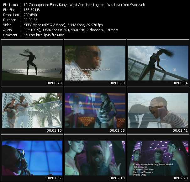 Consequence Feat. Kanye West And John Legend video ”Whatever U Want” from dvd ”Express Video November 2009 Week 1”