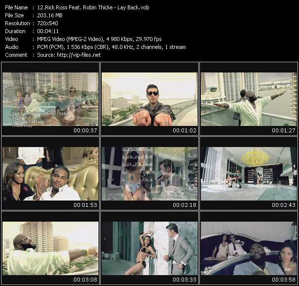 Rick Ross Feat. Robin Thicke video ”Lay Back” from dvd ”Express Video November 2009 Week 3”