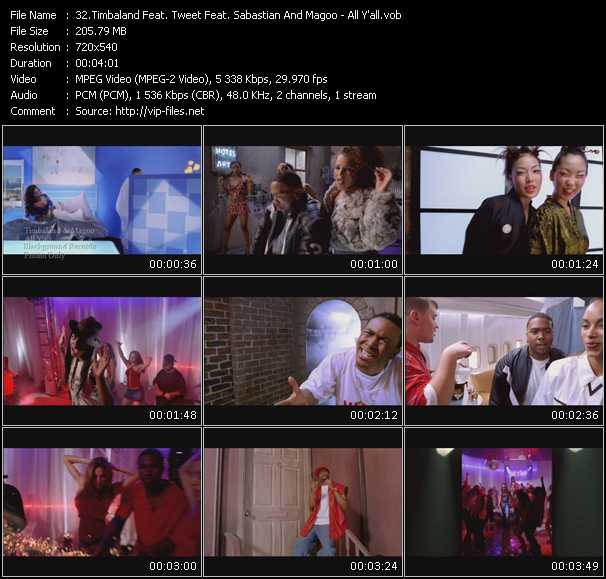 Timbaland And Magoo Feat. Tweet And Sebastian (Garland Mosley) video ”All Y'all” from dvd ”Hot Video January 2002”