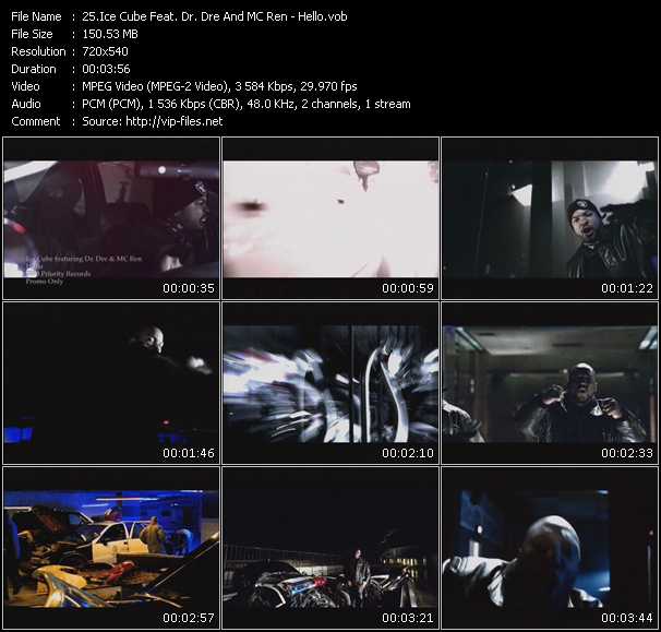 Ice Cube Feat. Dr. Dre And Mc Ren video ”Hello” from dvd ”Hot Video July 2000”