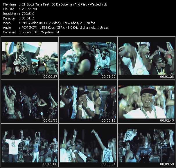 Gucci Mane Feat. Oj Da Juiceman And Plies video ”Wasted” from dvd ”Hot Video December 2009”