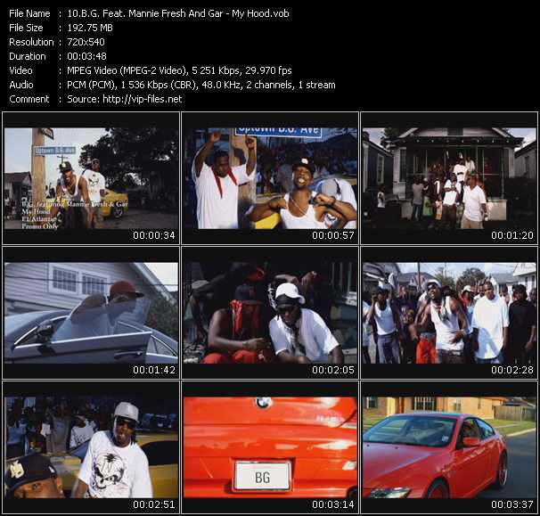 B.G. Feat. Mannie Fresh And Gar video ”My Hood” from dvd ”Urban Video January 2010”