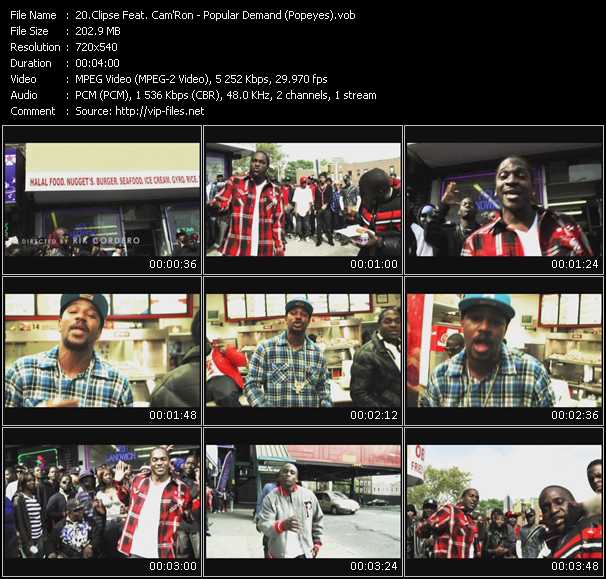 Clipse Feat. Cam'ron video ”Popular Demand (Popeyes)” from dvd ”Urban Video January 2010”