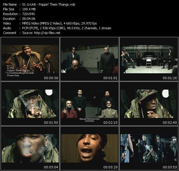 G-Unit video ”Poppin' Them Thangs” from dvd ”Urban Video February 2004”