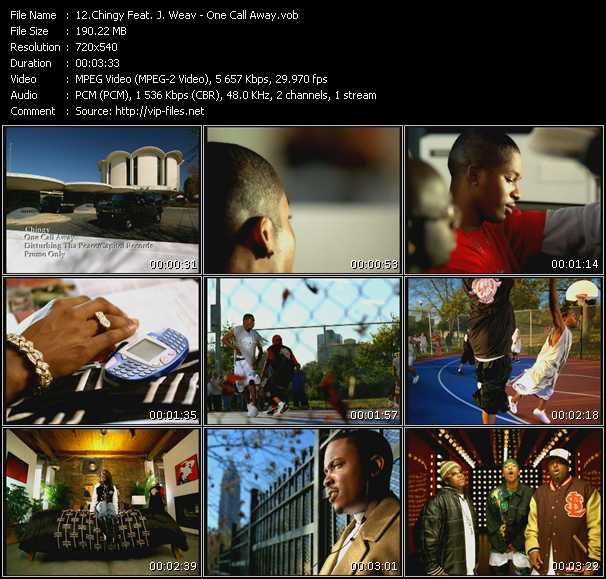 Chingy Feat. J. Weav video ”One Call Away” from dvd ”Urban Video February 2004”