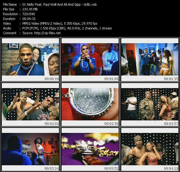 Nelly Feat. Paul Wall, Ali And Gipp video ”Grillz” from dvd ”Urban Video February 2006”