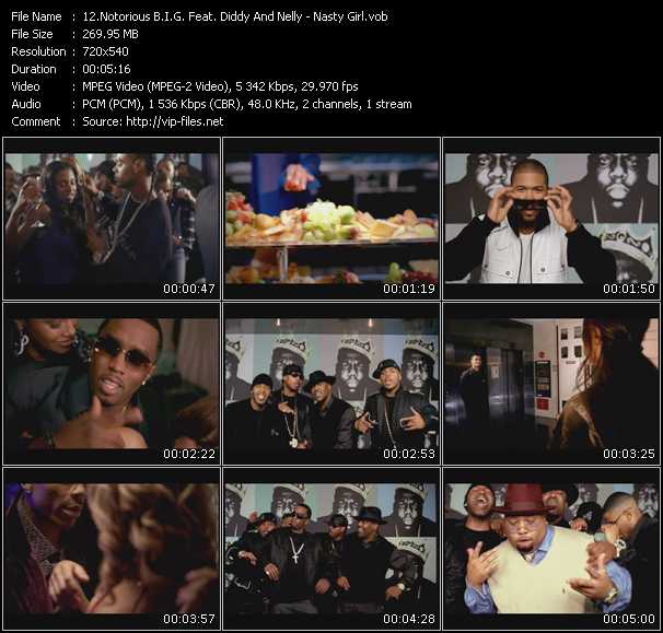 Notorious B.I.G. Feat. P. Diddy (Puff Daddy) And Nelly video ”Nasty Girl” from dvd ”Urban Video February 2006”