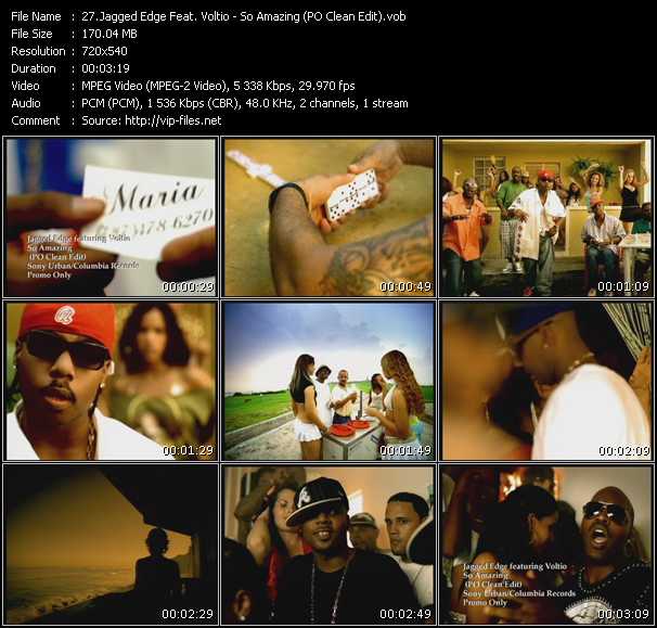 Jagged Edge Feat. Voltio (Julio Voltio) video ”So Amazing (PO Clean Edit)” from dvd ”Urban Video February 2006”