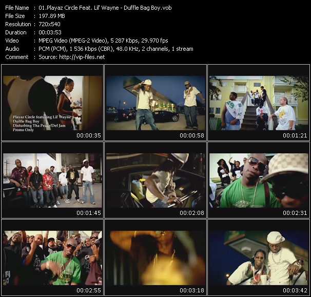 Playaz Circle Feat. Lil' Wayne video ”Duffle Bag Boy” from dvd ”Urban Video February 2008”