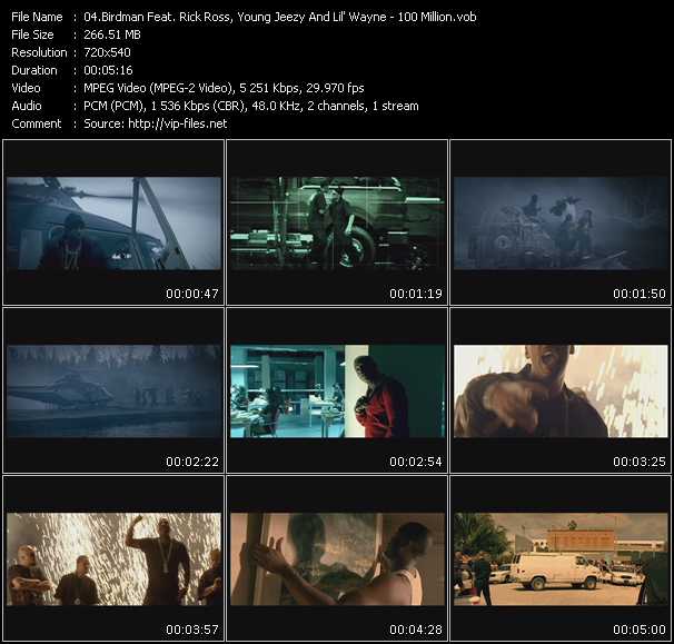 Birdman Feat. Rick Ross, Young Jeezy And Lil' Wayne video ”100 Million” from dvd ”Urban Video February 2008”