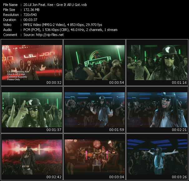 Lil' Jon Feat. Kee video ”Give It All U Got” from dvd ”Urban Video February 2010”