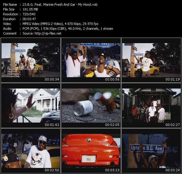 B.G. Feat. Mannie Fresh And Gar video ”My Hood” from dvd ”Urban Video February 2010”