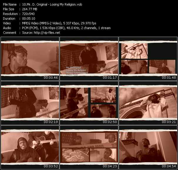 Mr. D. Original video ”Losing My Religion” from dvd ”Urban Video June 2003”