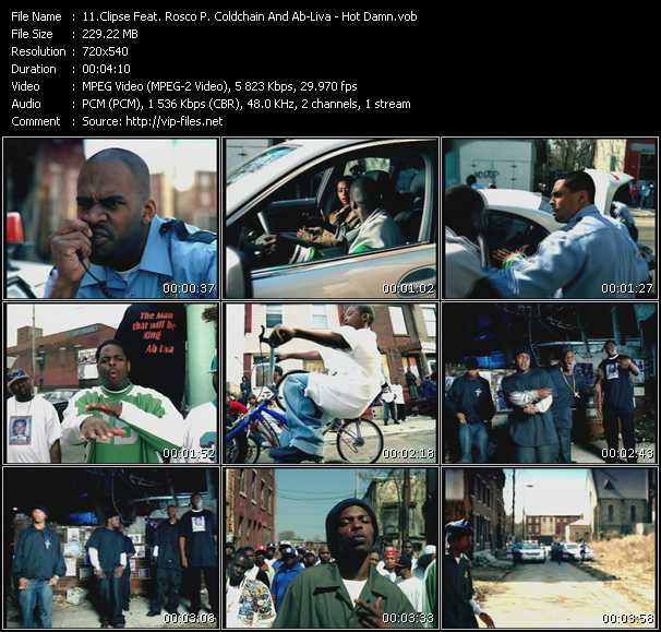 Clipse Feat. Rosco P. Coldchain And Ab-Liva video ”Hot Damn” from dvd ”Urban Video June 2003”