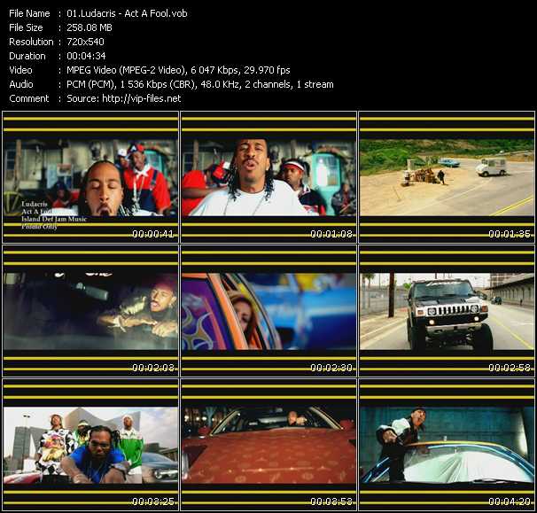 Ludacris video ”Act A Fool” from dvd ”Urban Video July 2003”